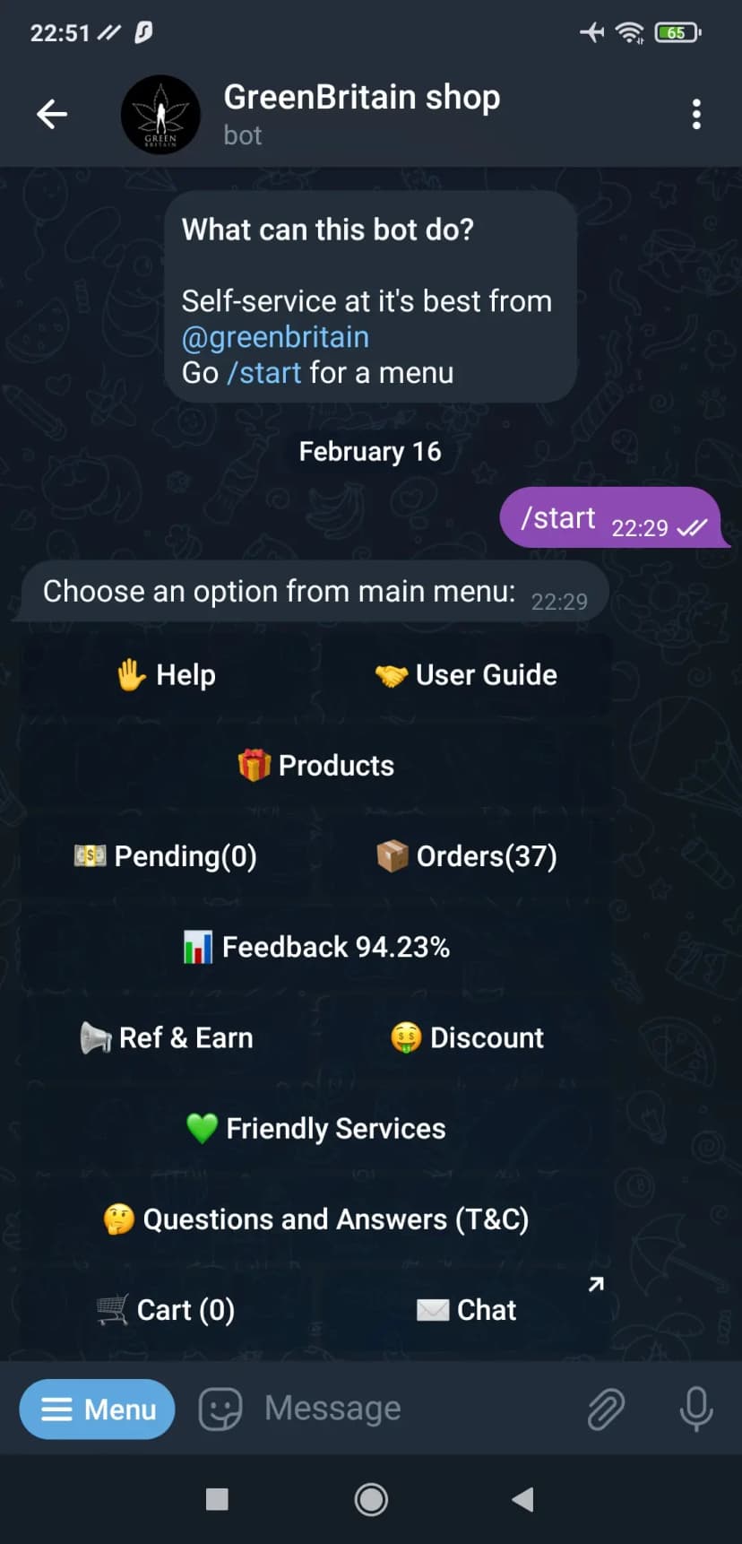 Step 2: Open our Self Service Telegram Bot