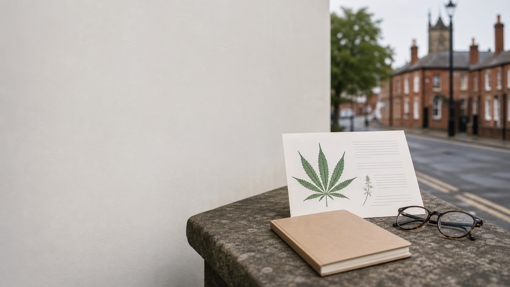 Cannabis law information leaflet in a Northern England setting